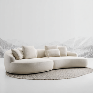 أريكة استقبال نصف دائرية بيضاء بسعر ترويجي من الشركة المصنعة المحترفة، مجموعة أرائك مريحة لغرفة المعيشة - Product Image 2