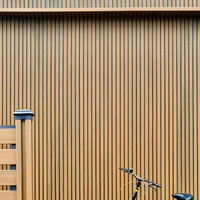 Panel de revestimiento estriado WPC de paisaje europeo Exterior, tableros de valla compuestos de límite de proyección Wpc para construcción al aire libre