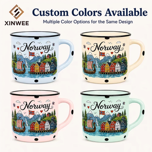 Taza de Café de Cerámica con Diseño de Barco Vikingo y Bandera, Souvenir de <span class=keywords><strong>Noruega</strong></span>, Europa, para Venta al por Mayor, Personalizable, ODM, OEM - Product Image 5