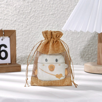 Sacs cadeaux en organza et toile de jute avec cordon de serrage pour bijoux, petits sacs en maille pour fêtes de mariage et Noël, pochettes artisanales DIY