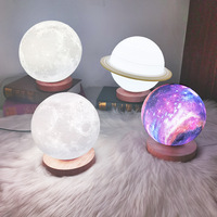 Lampe de chevet LED moderne rechargeable par USB, en forme de lune, à intensité variable avec capteur pour la décoration intérieure, 5V, logo personnalisable