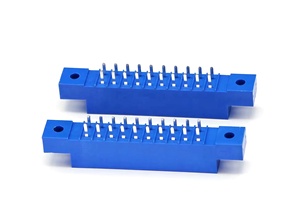 Conector DIN de 3.96 mm, ranura recta, montaje bajo, 20 pines, hembra, PCB, azul - Product Image 3