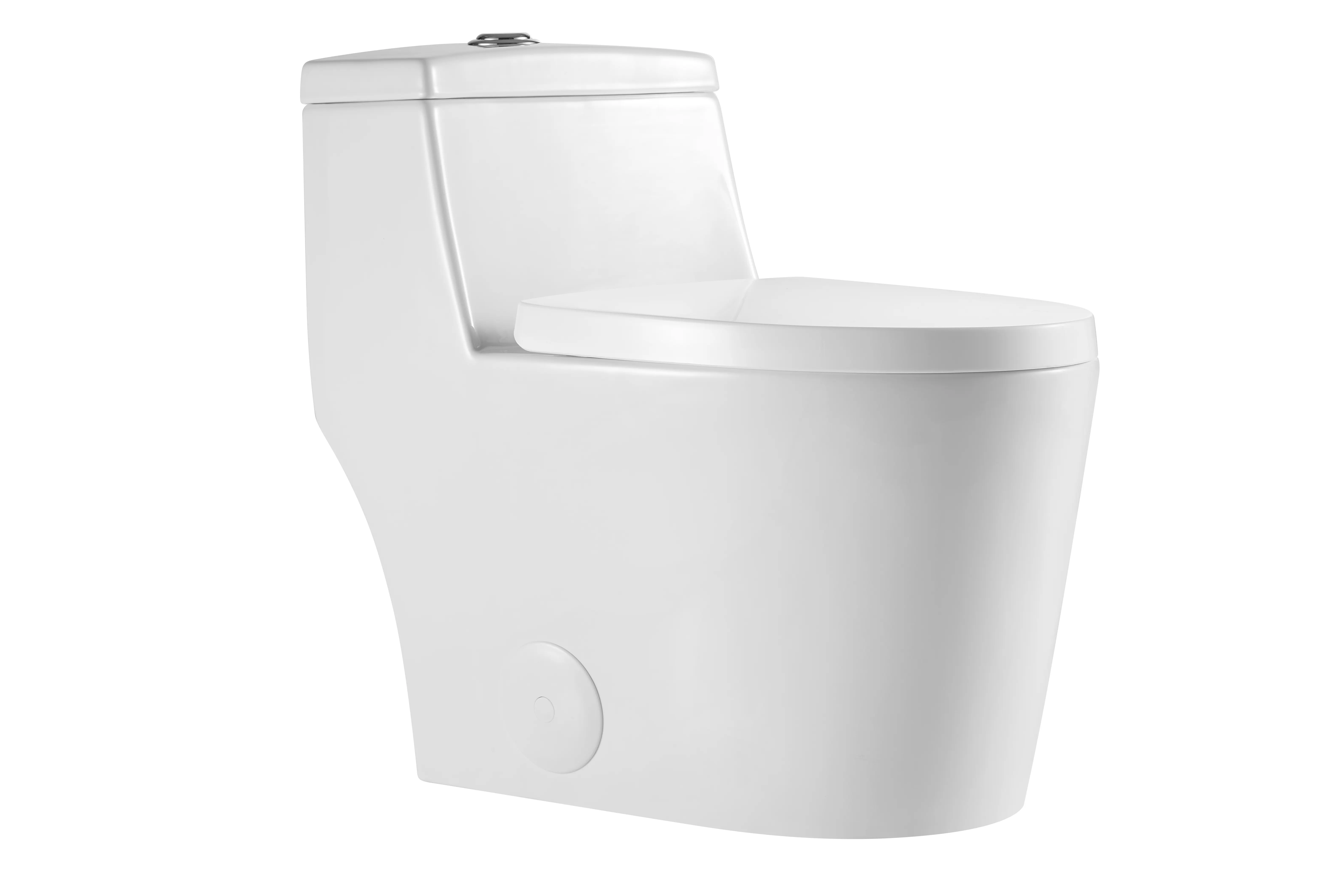 Yeni tasarım beyaz seramik üst presleme için iki uç tipi tek parça tuvalet banyo