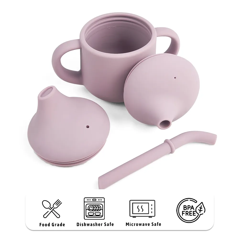 Tazza d'acqua per bambini in Silicone antigoccia personalizzabile con tazza per bambini in paglia