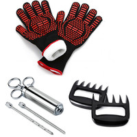 Gants de Barbecue anti-dérapants, 10 pièces, résistant à la chaleur, viande, acier inoxydable, pour la cuisine, la cuisson, le Barbecue, pour nettoyer la viande