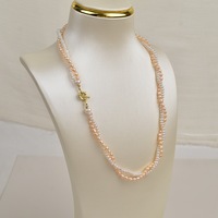 Collier ras-de-cou double rangs en perles de culture d'eau douce baroques blanches naturelles Fuxi, bijoux vintage de luxe léger AAA pour femme