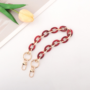 Cadena <span class=keywords><strong>de</strong></span> eslabones <span class=keywords><strong>de</strong></span> resina acrílica, correa corta para teléfono <span class=keywords><strong>de</strong></span> muñeca, correas <span class=keywords><strong>de</strong></span> metal para bolsos con cierres para decoración y reemplazo <span class=keywords><strong>de</strong></span> bolsos DIY - Product Image 3