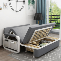 Sofá Cama Plegable Portátil con Estructura de Madera Maciza, Sofá Convertible de Tres Plazas, Sofá Cama para Sala de Estar