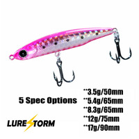Leurre de pêche artificiel LureStorm 50mm 65mm 65mm 75mm 90mm, leurres en plastique rigides de type crayon avec hameçon triple, coulant, pêche en eau profonde