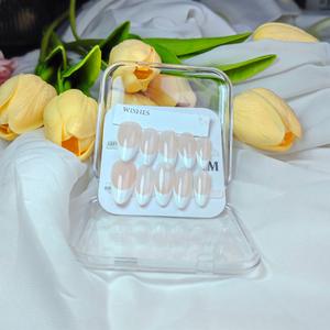 <span class=keywords><strong>Uñas</strong></span> <span class=keywords><strong>postizas</strong></span> francesas desnudas de verano con estilo coreano, diseño bonito, puntas de <span class=keywords><strong>uñas</strong></span> blanqueadoras elegantes hechas a mano para mujeres - Product Image 3