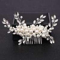 Vente en Gros d'Usine : Accessoires de Cheveux de Mariage Argentés en Perles et Cristaux pour Mariée, Peignes à Fleurs et Parures de Tête pour Femme