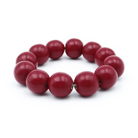 Bracelet en perles de verre rouge rubis faites à la main, imitation pierre d'agate, bijoux pour femmes, vente en gros