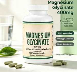 Glycinate de magnésium 400 mg 180 capsules Soutien sommeil, muscles, cœur Végétalien Sans gluten Non-OGM par Double Wood Supplements - Product Image 4
