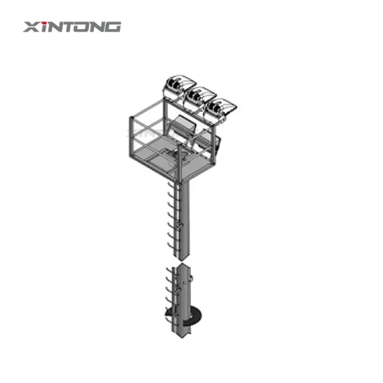 XINTONG penjualan laris tiang lampu tinggi galvanis 15-50m lampu tiang tinggi