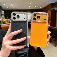 Coque de téléphone IMD brillante effet diamant couleur unie pour iPhone 18 17 Air 16 15 14 13 12 11 Pro Max, étui antichoc brillant et étincelant