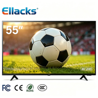 TV Ultra Smart 55 Inch Tanpa Bingkai 4K UHD LCD LED Android Google Webos WIFI TV Hotel Hitam untuk Bisnis Grosir Afrika