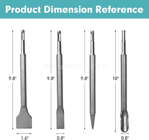 Wear-<strong>Resistant</strong> SDS PLUS/SDS MAX/HEX <strong>Hammer</strong> <strong>Drill</strong> Chisel Bits Wide Flat Point Scaling Chisels Tool for Concrete Brick Wall Rock - Product Image 2