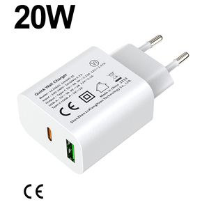 20 Watts PD USB-C sạc nhanh <span class=keywords><strong>3.0</strong></span> <span class=keywords><strong>Adapter</strong></span> Cổng kép sạc nhanh sạc <span class=keywords><strong>adapter</strong></span> với EU cắm cho máy ảnh sử dụng - Product Image 1