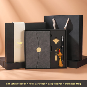 Carnet de notes A5 en cuir PU de luxe personnalisé, coffret cadeau d'affaires avec stylo et clé USB pour le bureau - Product Image 3