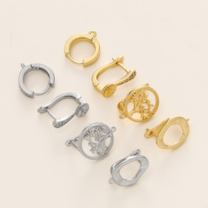 Earring Clasp Mixed Shapes 18k Gold Plated Copper Jewelry Finding For Earring Making GA0620 - Product Image 5