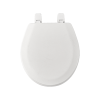 Abattant de toilettes en bois moulé au design moderne avec charnières en plastique, fermeture douce, forme ronde pour toutes les tailles