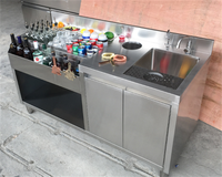 Bar koktail baja tahan karat komersial stasiun Bartender minuman kustom stasiun Bartender Bar seluler