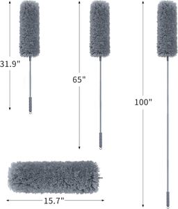 Classic Home Feather Duster with Flexible Extension and Ellipse Duster <b>Head</b> for Ceiling <b>Fans</b> and Bathroom Cleaning - Product Image 4
