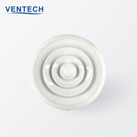 Diffuseurs de plafond ronds pour système HVAC Ventech avec amortisseur, diffuseur d'air circulaire en aluminium