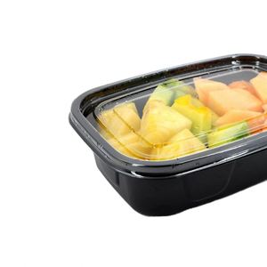 Square Black BPA-Free Freezer Safe Airtight Disposable Plastic Food Containers <b>for</b> Cold Food Fruit Salad and <b>Sandwich</b> Packing - Product Image 1