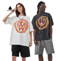 T-shirt unisexe surdimensionné en coton épais 100 %, style ample, personnalisable par le fabricant, impression streetwear