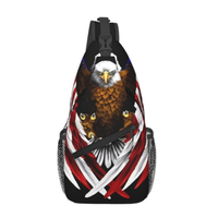 Sac bandoulière léger en polyester, motif drapeau américain, Aigle, 250e anniversaire de l'Amérique, sac à bandoulière patriotique
