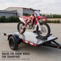 Support de blocage de roue avant pour moto, réglable en largeur, à fixer par boulons, pour transport sur remorque, cadre tubulaire noir