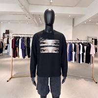 T-shirt à manches longues 100% coton personnalisé en usine pour hommes, impression graphique DTG, chemises à manches longues pour hommes, vêtements pour hommes