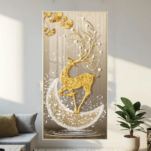 Decorazione di animali cervo Tableau murale moderni dipinti in porcellana di cristallo e arti murali su misura per la decorazione di stanze artistiche - Product Image 6