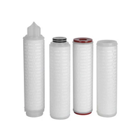 Cartouche filtrante plissée en PTFE hydrophobe de 0,2 micron, 10 pouces, haut débit, pour filtration d'air - Demande de devis