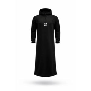 Thobe Homme Personnalisé Nouveau Design 2026 avec Capuche, Fermeture Éclair 1/4, Broderie et Impression LOGO, Manches Longues Style Marocain - Product Image 2