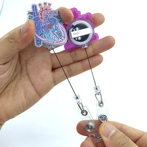 Medicina personalizada asistente médico regalo acrílico enfermera nombre etiqueta insignia carrete brillo titular retráctil enfermera cocodrilo Clip insignia - Product Image 2