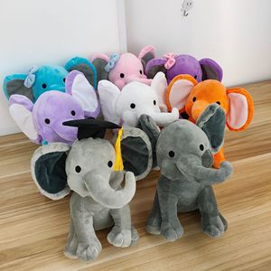 Trong Kho <span class=keywords><strong>Hot</strong></span> Bán 25Cm Mềm Động Vật Dễ Thương Kawaii Y Tá Cung Con Voi Sang Trọng Gối Bé Nhồi Bông Màu Xanh Đen Lớn Tai Con Voi Đồ Chơi - Product Image 3