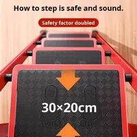 Échelle domestique pliante télescopique en A en fer épaissi, capacité de charge de 150 kg, pour escaliers, super stable, haute altitude
