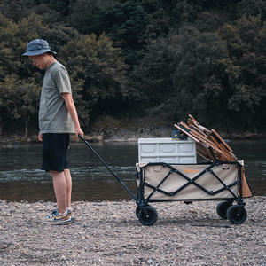 Carrito de Compras Plegable para Exteriores, Carrito de Playa Resistente, de Gran Capacidad, con Ruedas con Freno, para Camping - Product Image 4