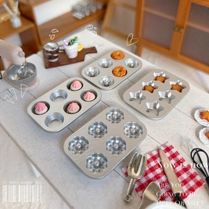 1:12 Dollhouse Accessories <strong>Miniature</strong> Model Animal Love Star Pattern Japanese Silver Metal Mini Baking Mold <strong>Kitchen</strong> <strong>Tool</strong> - Product Image 2