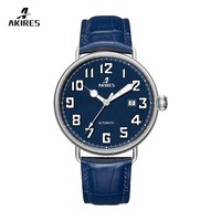 Montre à mouvement automatique pour hommes de marque de luxe avec mains lumineuses grand cadran et bracelet en cuir Design de montres mécaniques personnalisées