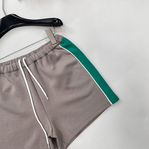 Pantalones cortos informales con cordón en la cintura para mujer, pantalones deportivos de verano con cintura elástica y rayas laterales - Product Image 6