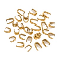 Fermoirs de pendentif en acier inoxydable 316L épaissi, électroplaqués or véritable, étanches, populaires, pour la fabrication de bijoux en gros