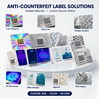 Autocollant de sécurité holographique personnalisé avec logo de marque, code QR, étiquette anti-contrefaçon avec code alphanumérique unique pour la protection de la marque