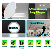 Plafonnier LED encastré 12W 18W 24W, Spot LED encastré 6W 9W, Lumière descendante LED 6500K