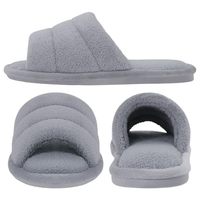 Chaussons d'intérieur unisexes en fourrure à bout ouvert, doux, respirants, en mousse à mémoire de forme, à enfiler