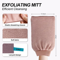 Guante de Baño de Viscosa Rosa Sujie, Cambia de Color al Mojarse, Exfoliante y Cómodo para Jóvenes, Suministro al por Mayor B2B, Guante de Baño Mágico