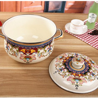 Nouveau Style Émail Théière Soupe Marmite Émaillé Casserole Avec Couvercle