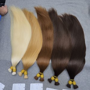 ผมต่อแบบพรีเมียม เวอร์จิ้น เวียดนาม แท้ 100% แบบมัดเป็นช่อ  ถักด้วยเครื่องจักร  แบบดับเบิ้ลเวฟท์  ซุปเปอร์ดับเบิ้ลดรอน  น้ำหนัก 100 กรัม  ความยาว 8 นิ้ว - Product Image 2